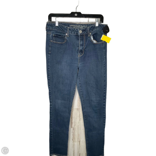 Jeans Straight By American Eagle In Blue Denim, Size: 12