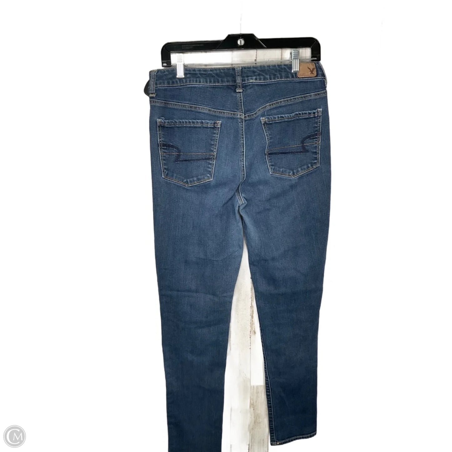 Jeans Straight By American Eagle In Blue Denim, Size: 12