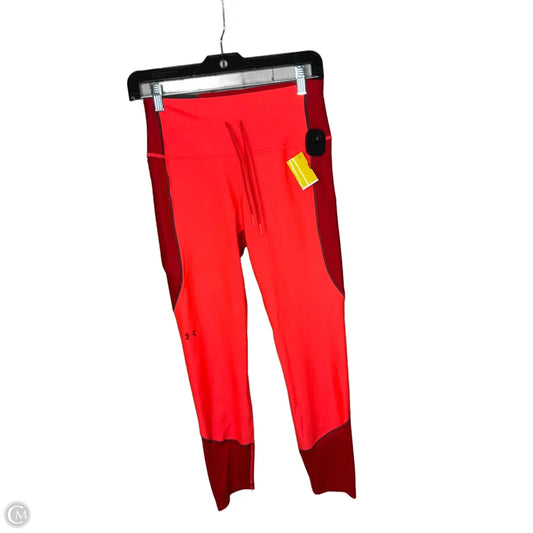Athletic Leggings By Under Armour In Red, Size: M