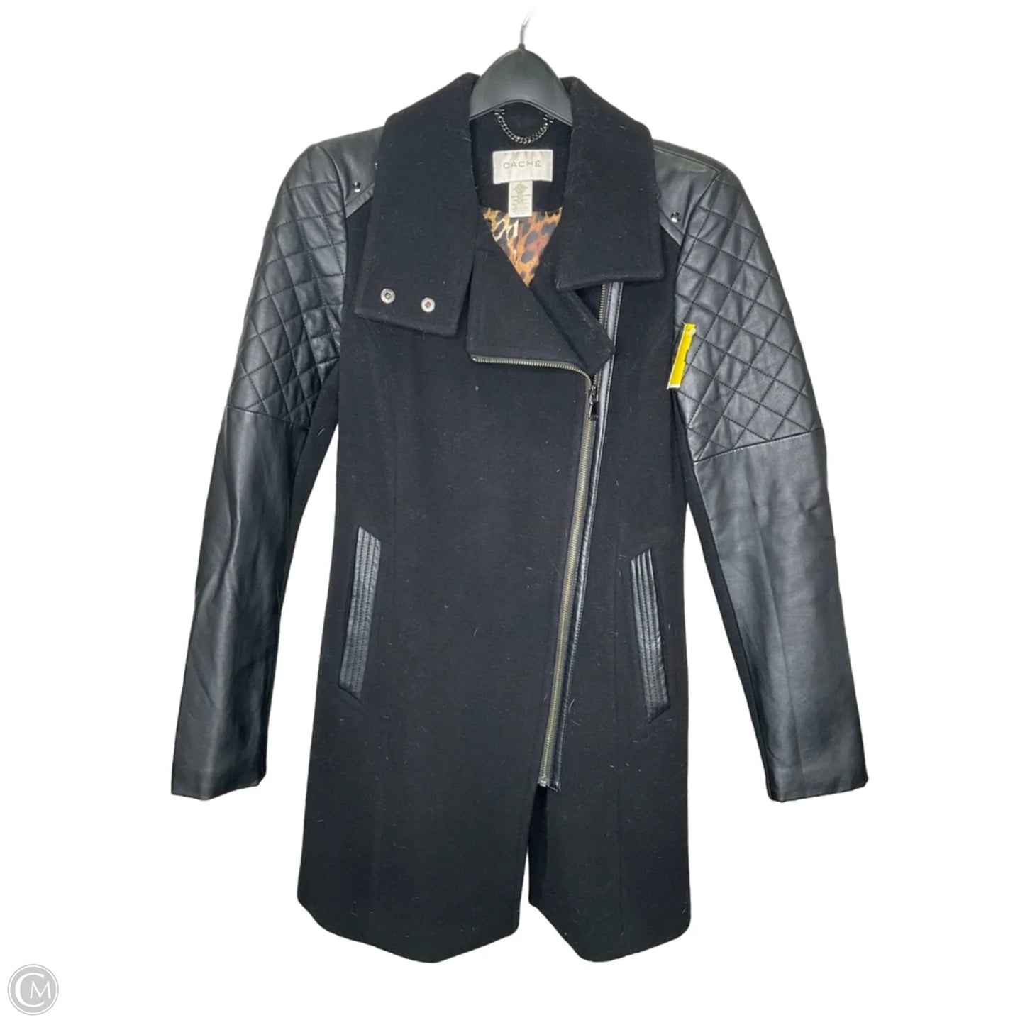 Coat Wool By Cache In Black, Size: Xs