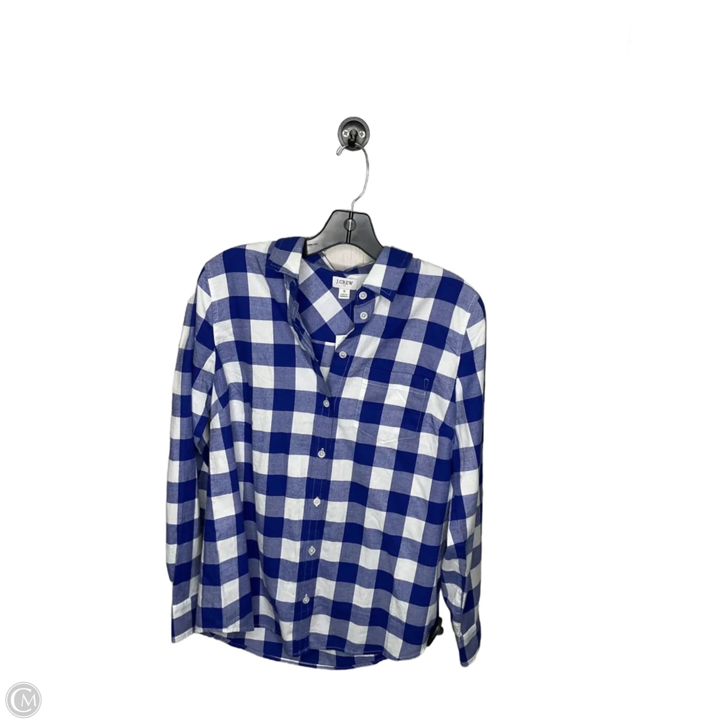 Top Long Sleeve By J. Crew In Plaid Pattern, Size: S