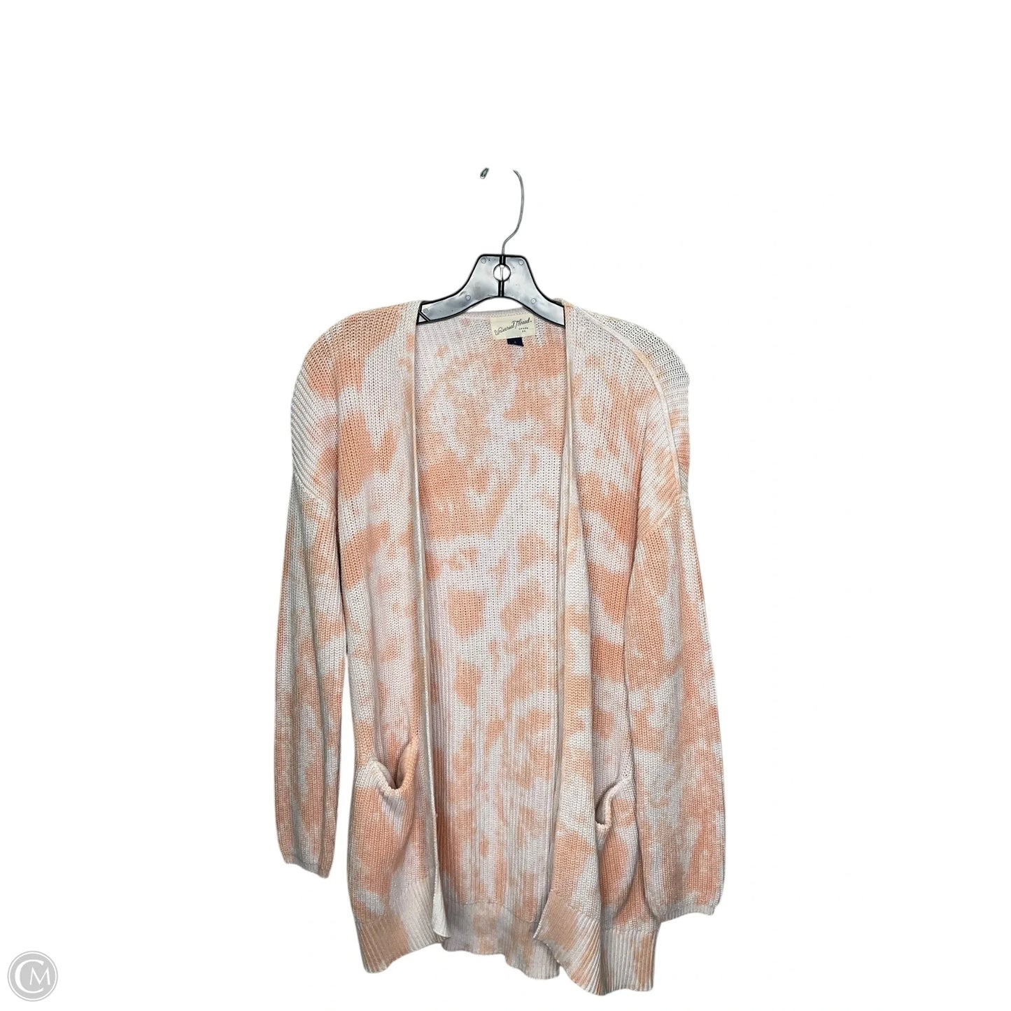 Cardigan By Clothes Mentor In Orange & White, Size: S