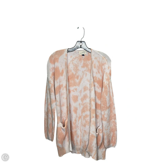 Cardigan By Clothes Mentor In Orange & White, Size: S