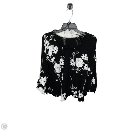 Top Long Sleeve By Inc In Black & White, Size: Xl