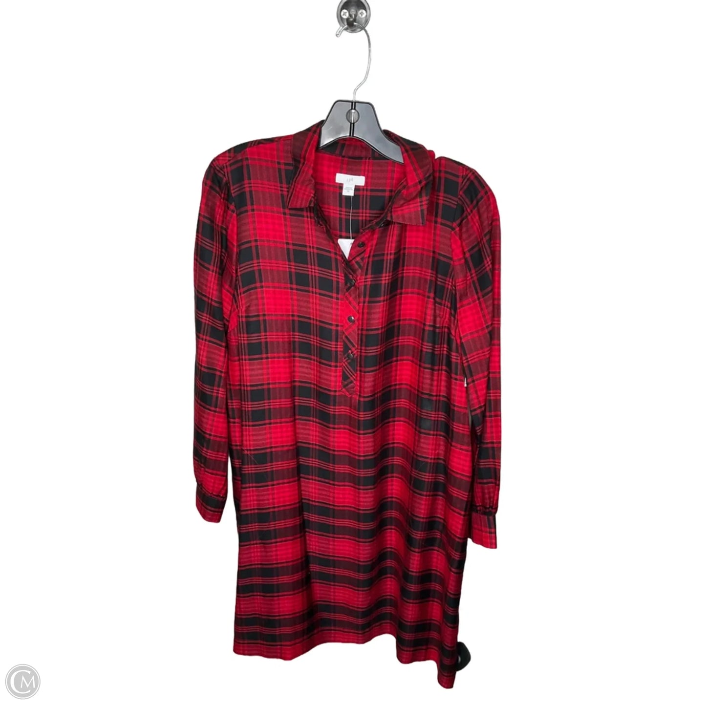 Dress Casual Midi By J. Jill In Plaid Pattern, Size: Xs