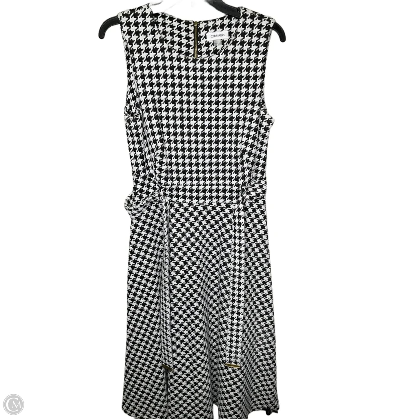 Dress Casual Midi By Calvin Klein In Black & White, Size: 8