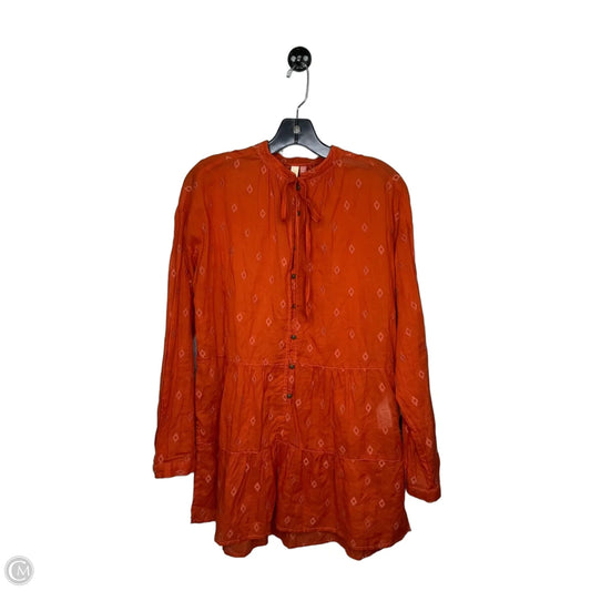 Tunic Long Sleeve By Pilcro In Orange, Size: S