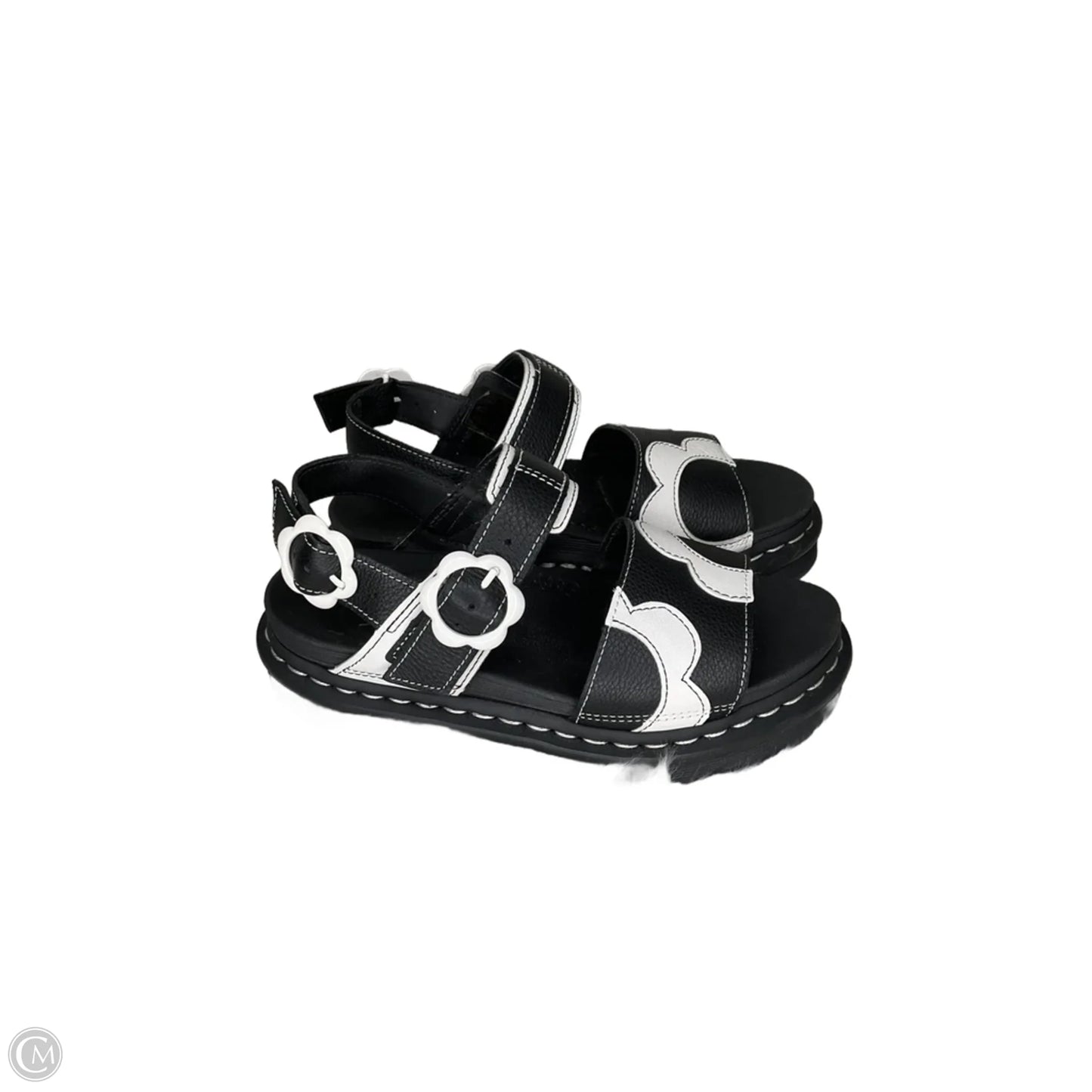 Sandals Flats By Dr Martens In Black & White, Size: 7.5