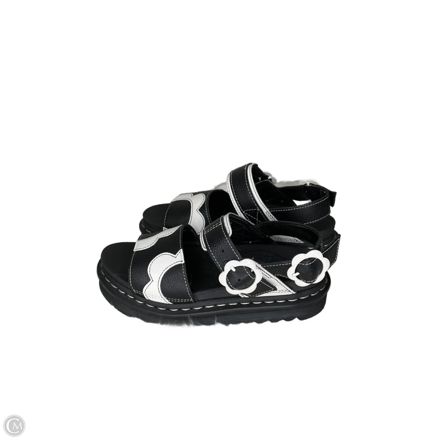 Sandals Flats By Dr Martens In Black & White, Size: 7.5