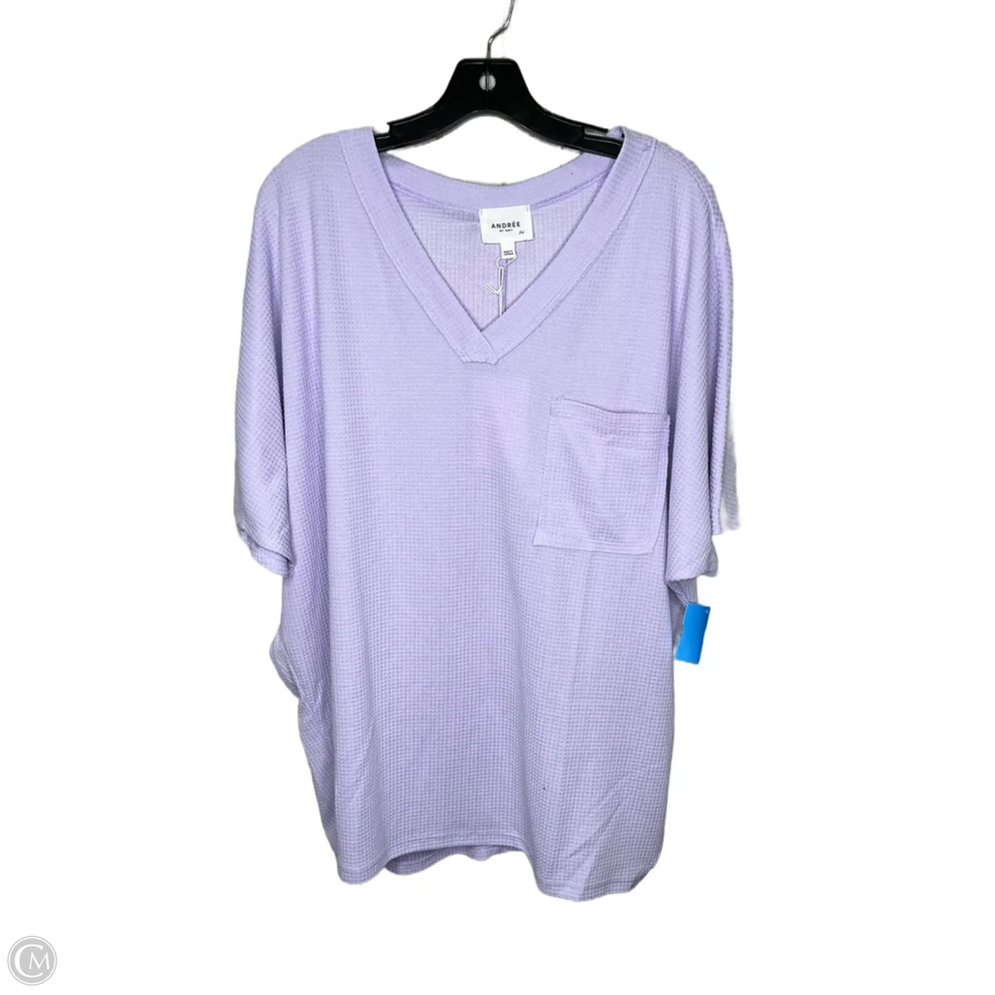 Top Short Sleeve By Andree By Unit In Purple, Size: 2x