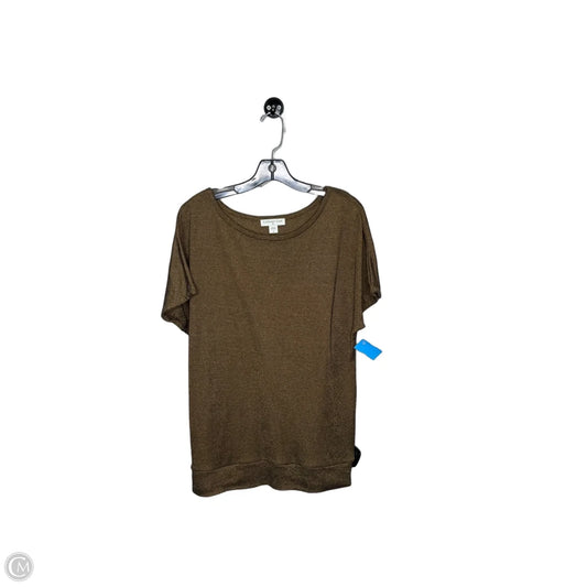 Top Short Sleeve By Coldwater Creek In Black & Gold, Size: 14