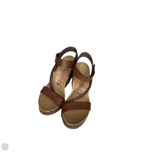 Sandals Heels Platform By Blowfish In Brown, Size: 8