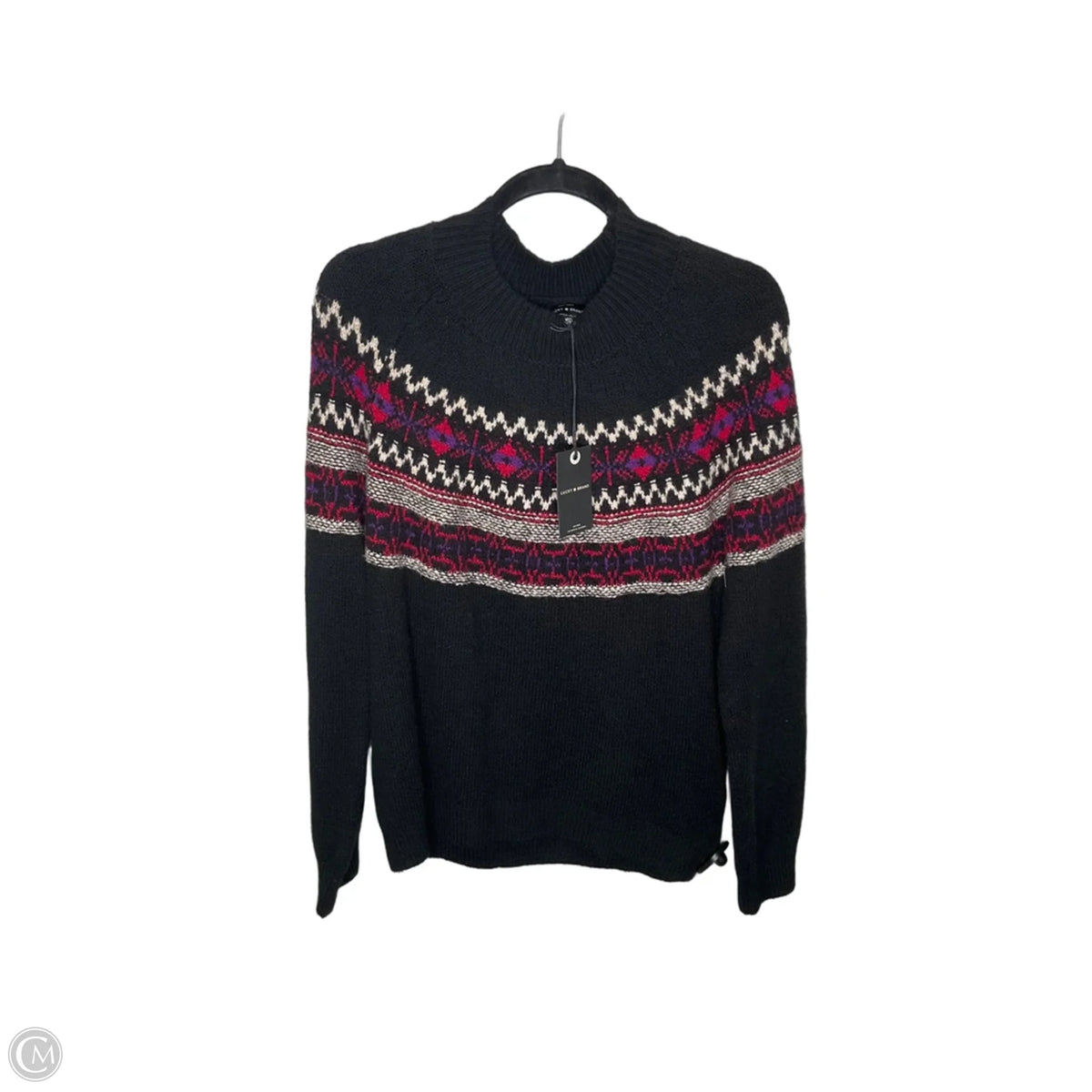 Sweater By Lucky Brand In Black & Red, Size: M