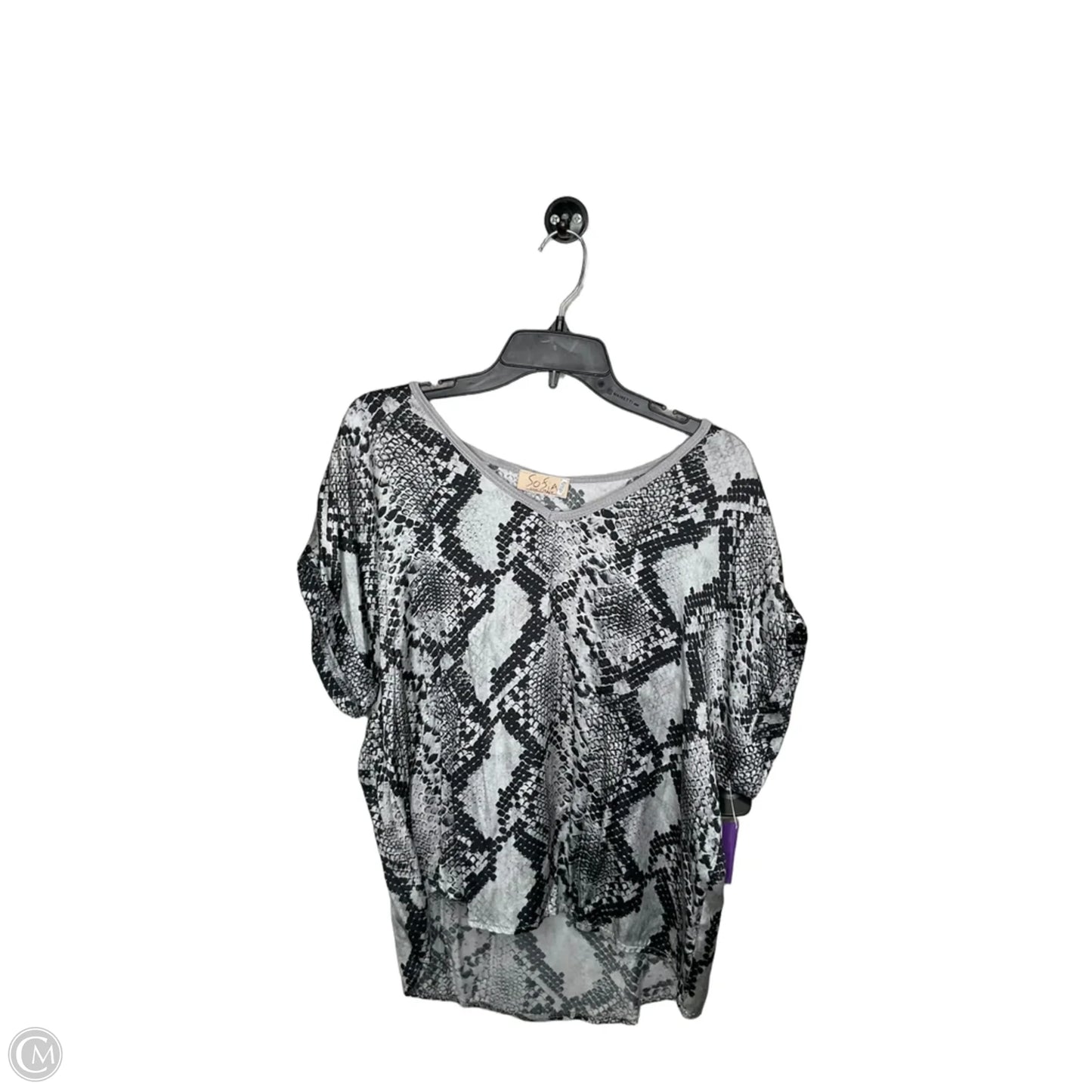 Top Short Sleeve By Sofia By Sofia Vergara In Snakeskin Print, Size: M