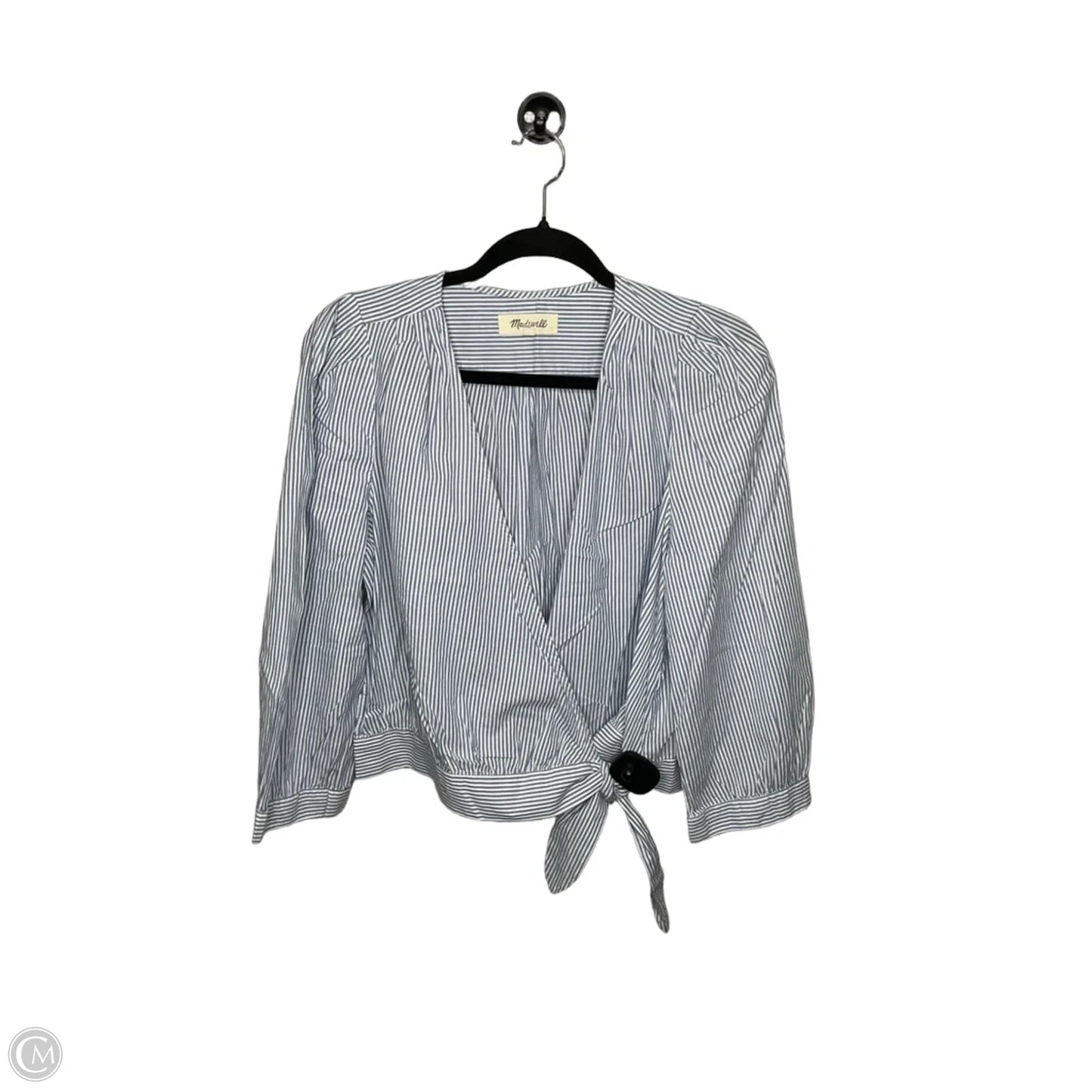 Blouse 3/4 Sleeve By Madewell In Striped Pattern, Size: L