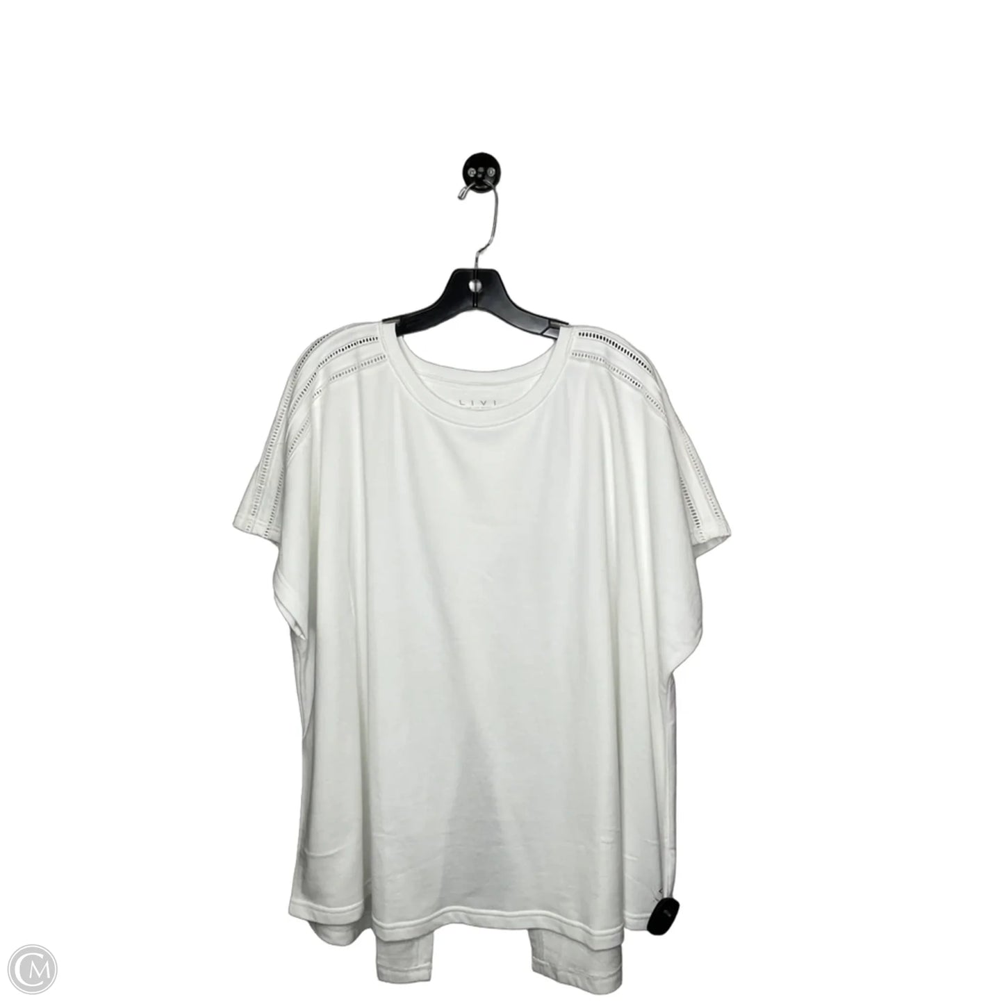 Top Short Sleeve By Lane Bryant In White, Size: 18