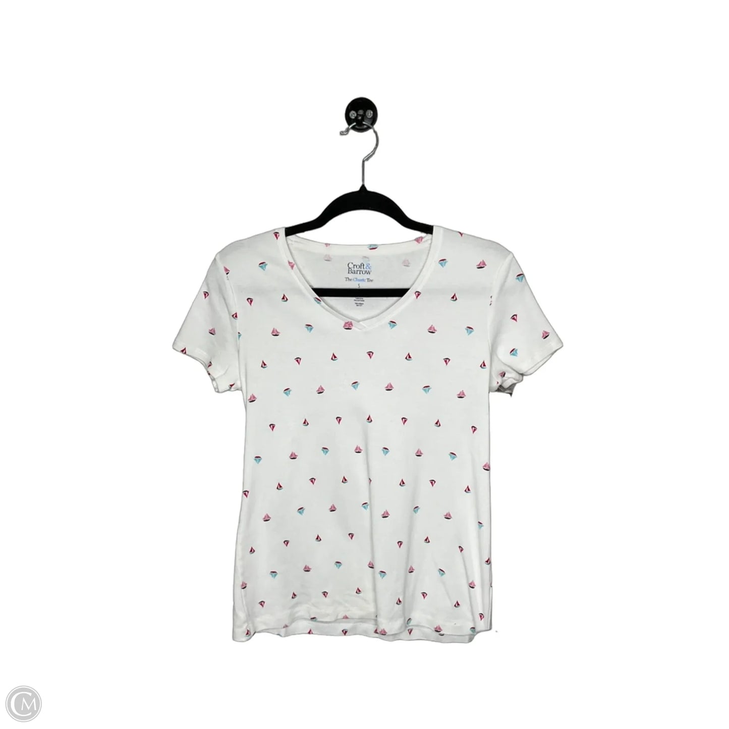 Top Short Sleeve By Croft And Barrow In White, Size: S
