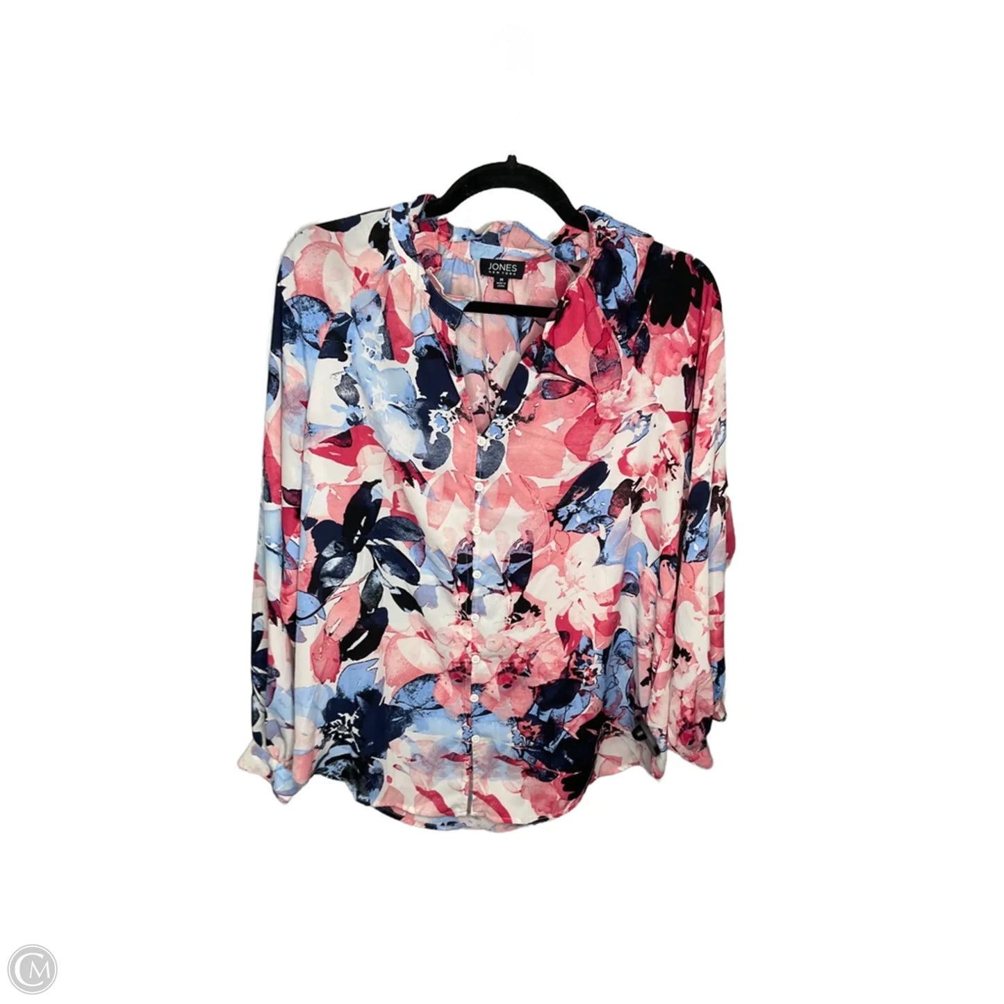 Top Long Sleeve By Jones New York In Floral Print, Size: M