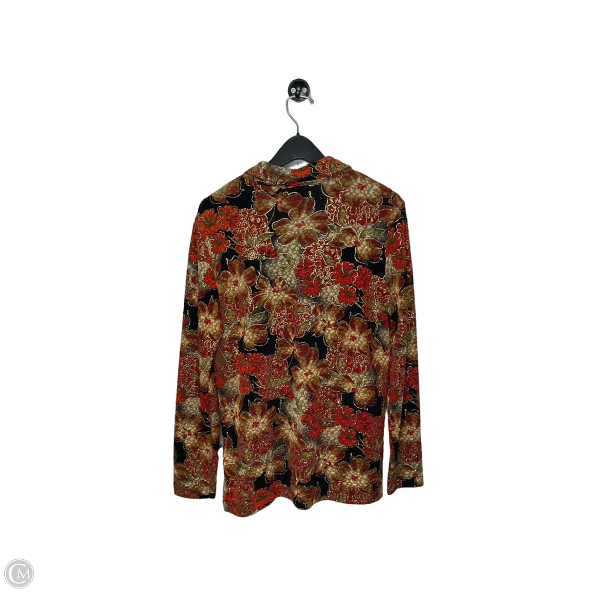 Blazer By Chicos In Floral Print, Size: L
