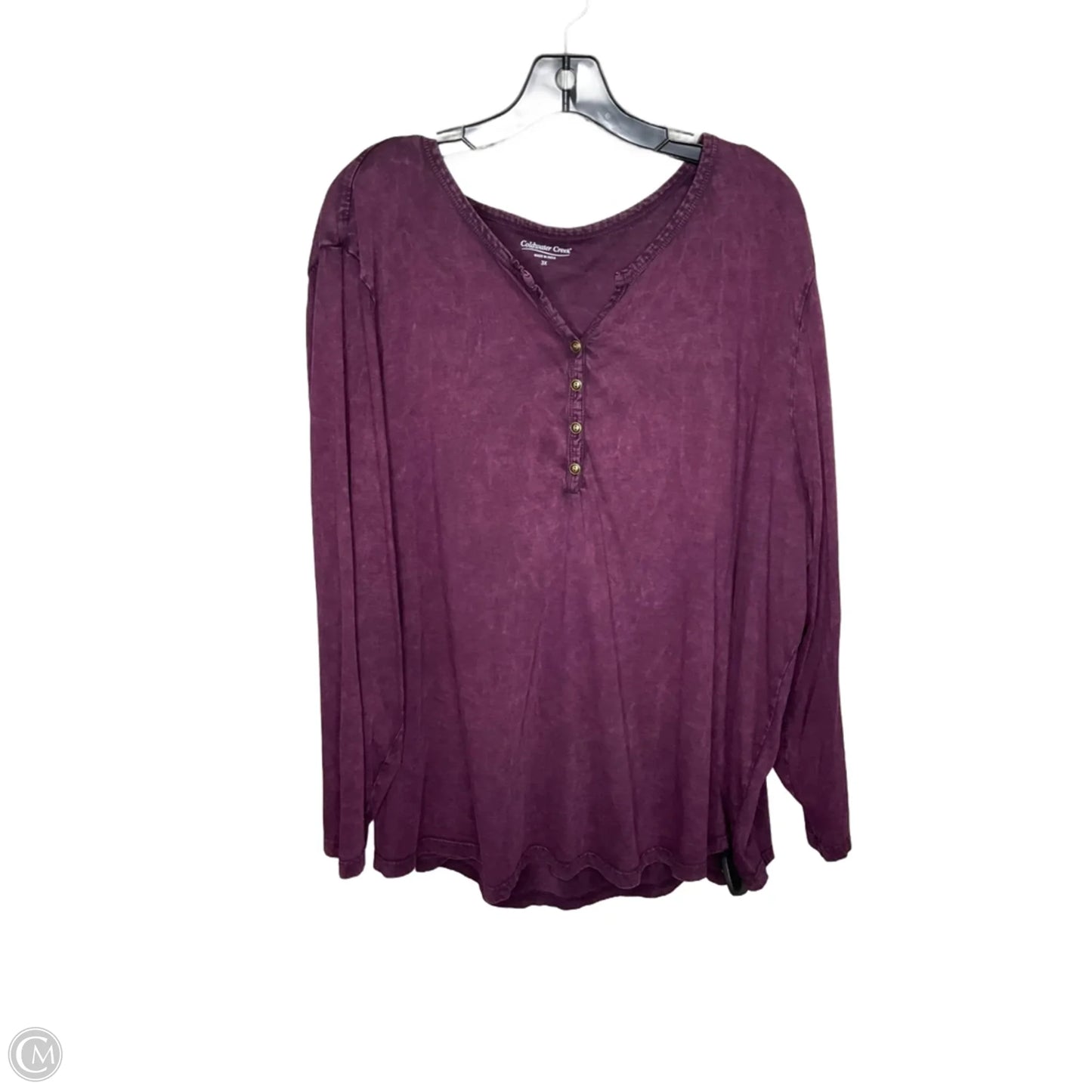 Top Long Sleeve By Coldwater Creek In Purple, Size: 3x