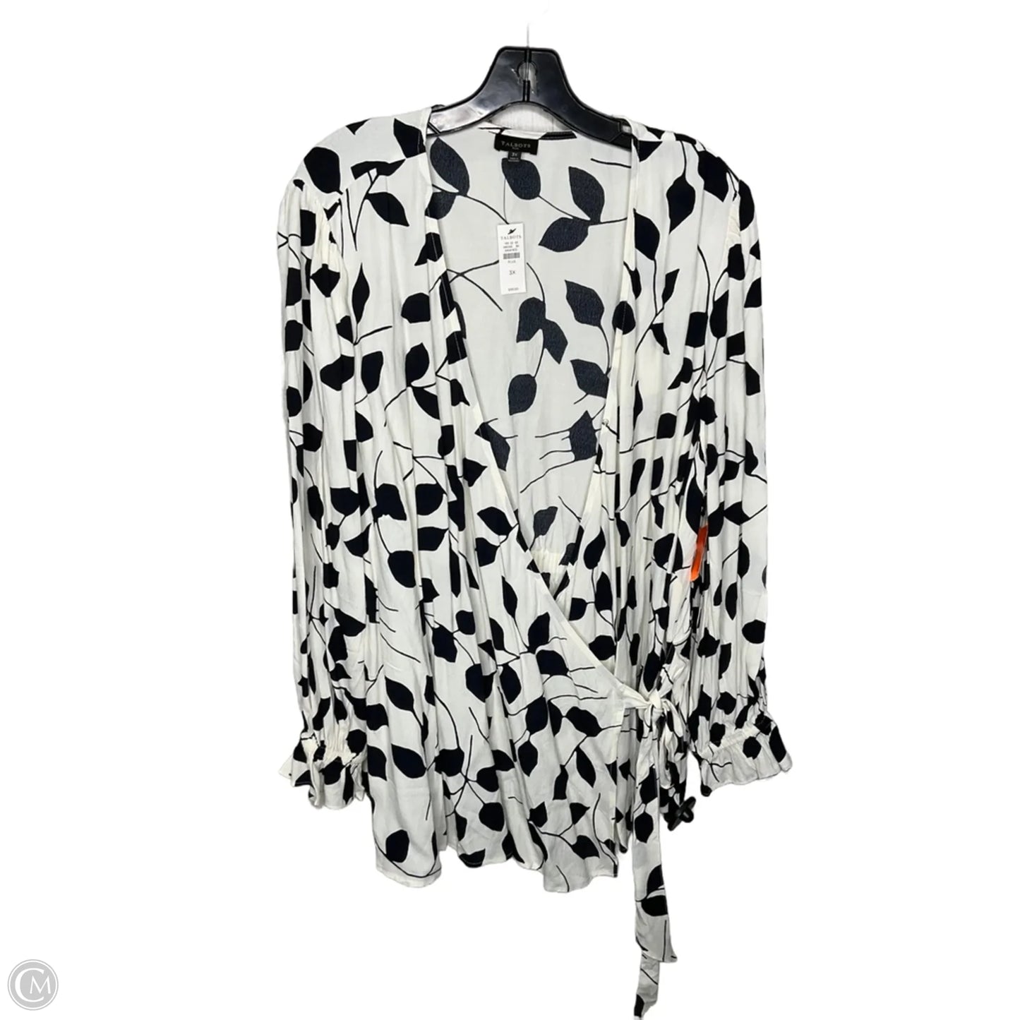 Blouse 3/4 Sleeve By Talbots In Black & White, Size: 3x