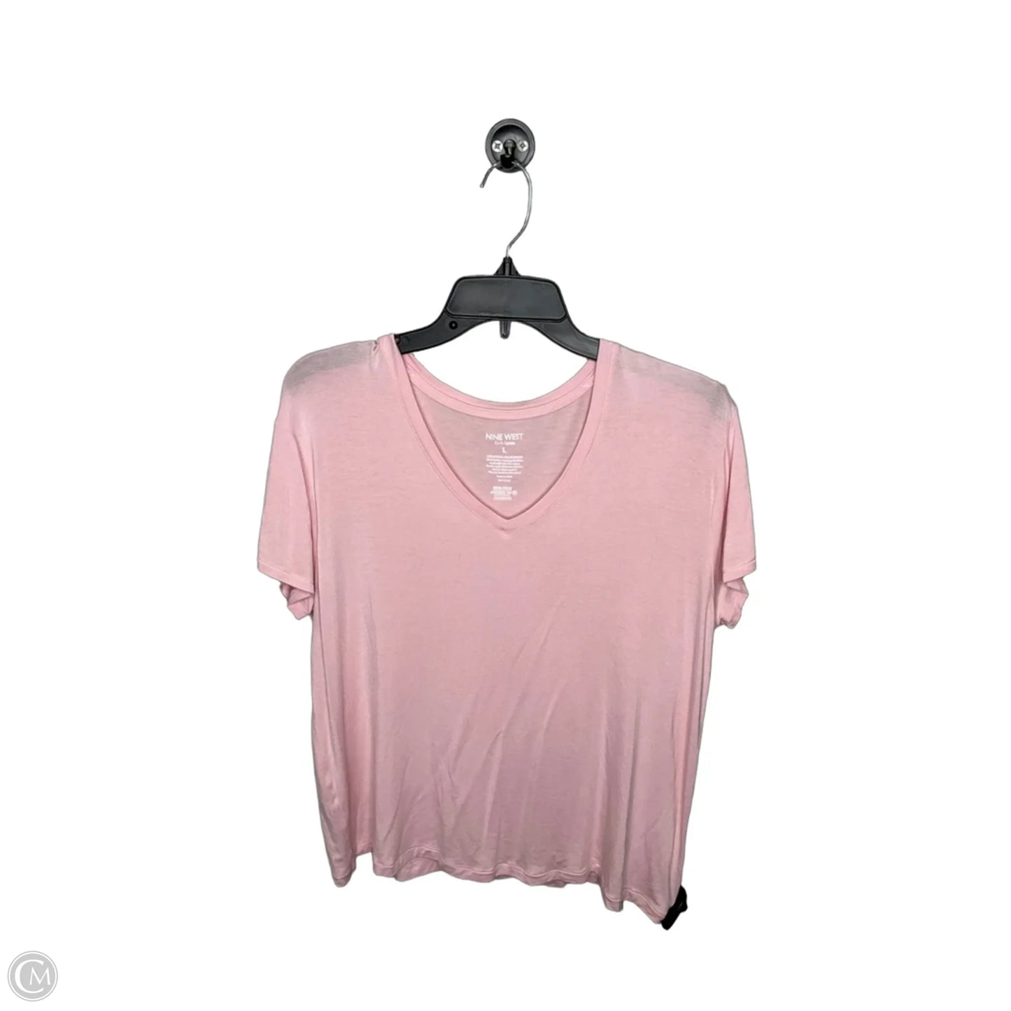 Top Short Sleeve Basic By Nine West In Pink, Size: L