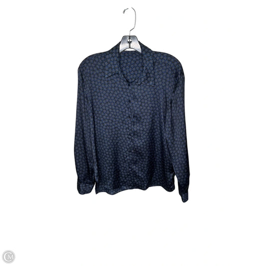 Top Long Sleeve By Mango In Blue & Brown, Size: 6
