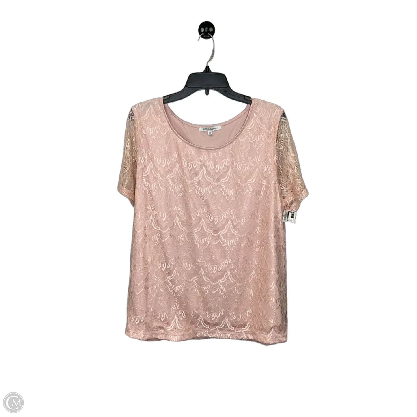 Top Short Sleeve By Lynn And Co In Pink, Size: 2x