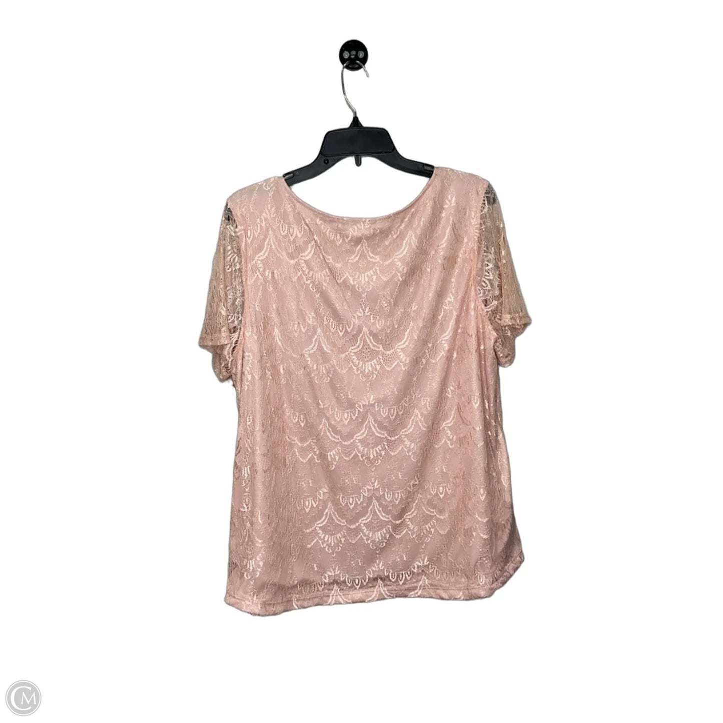 Top Short Sleeve By Lynn And Co In Pink, Size: 2x
