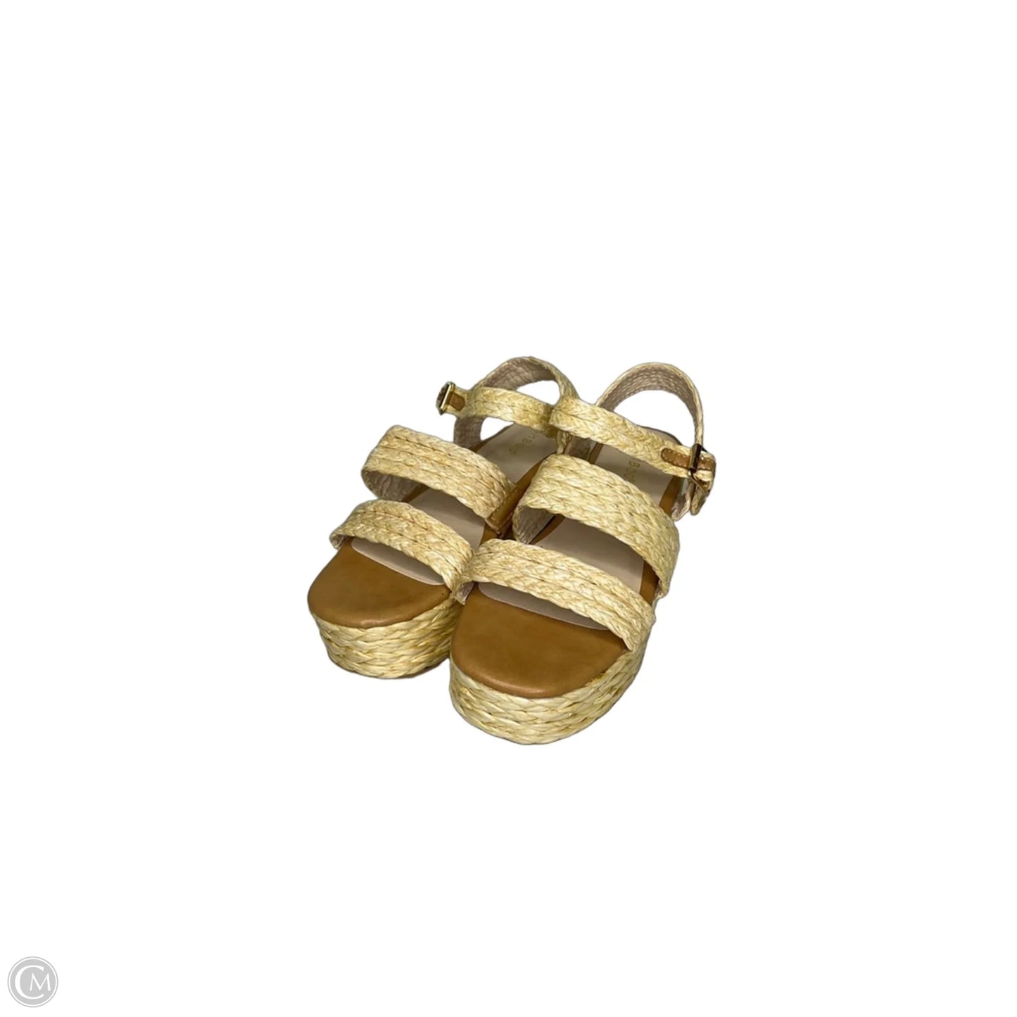 Sandals Heels Platform By Bamboo In Beige, Size: 5.5