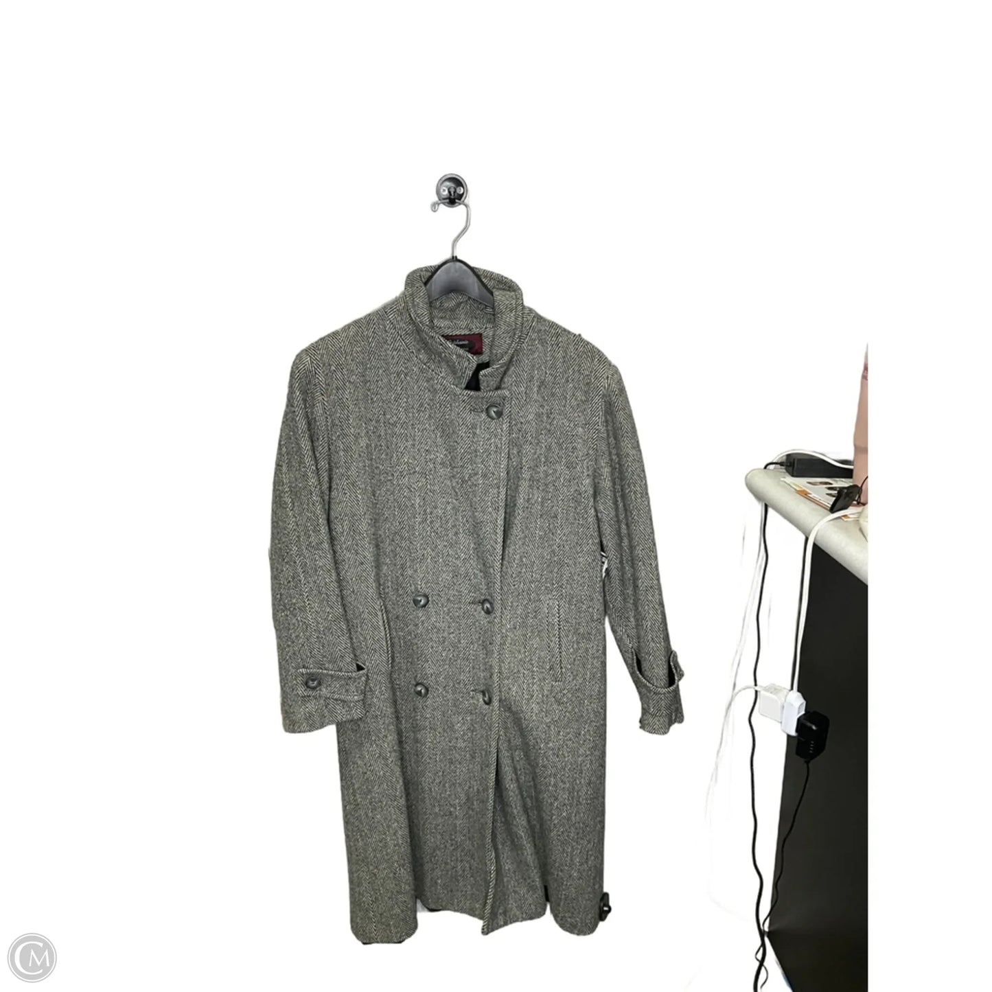 Coat Wool By Clothes Mentor In Black & White, Size: 4