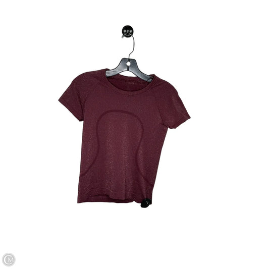 Athletic Top Short Sleeve By Lululemon In Purple, Size: 6