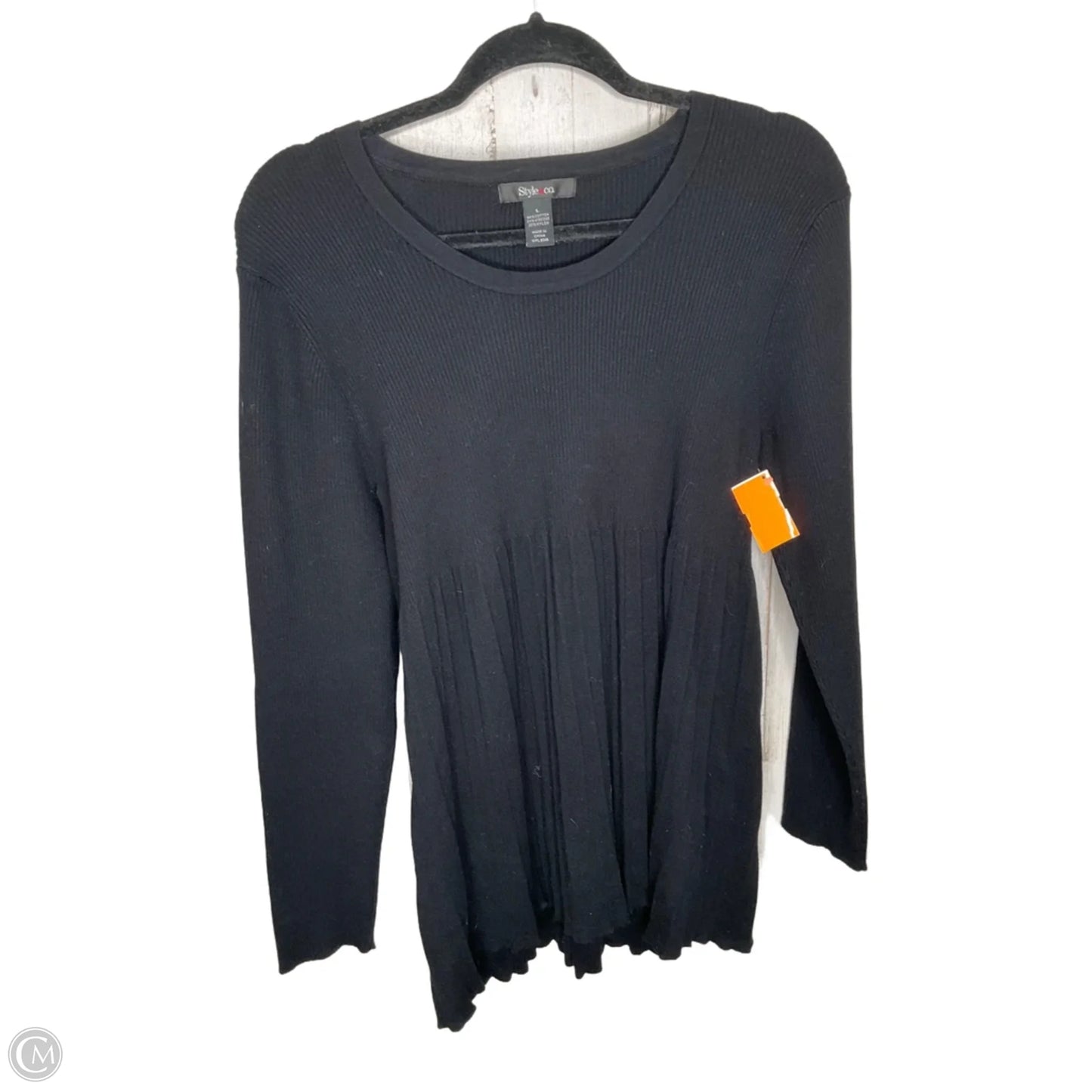 Sweater By Style And Company In Black, Size: L