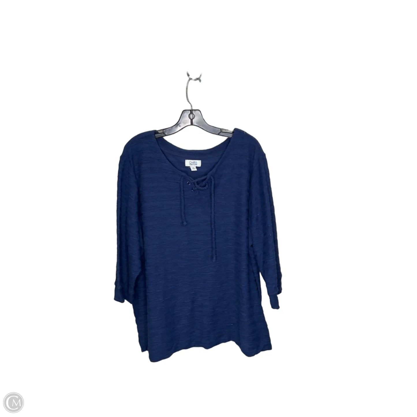 Top Short Sleeve By Croft And Barrow In Blue, Size: 2x