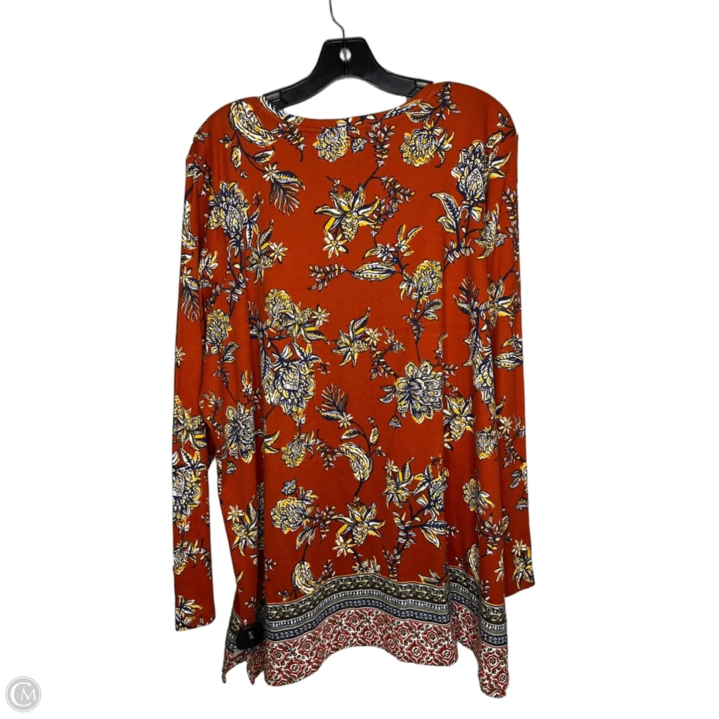 Top 3/4 Sleeve By Kim Rogers In Floral Print, Size: 3x