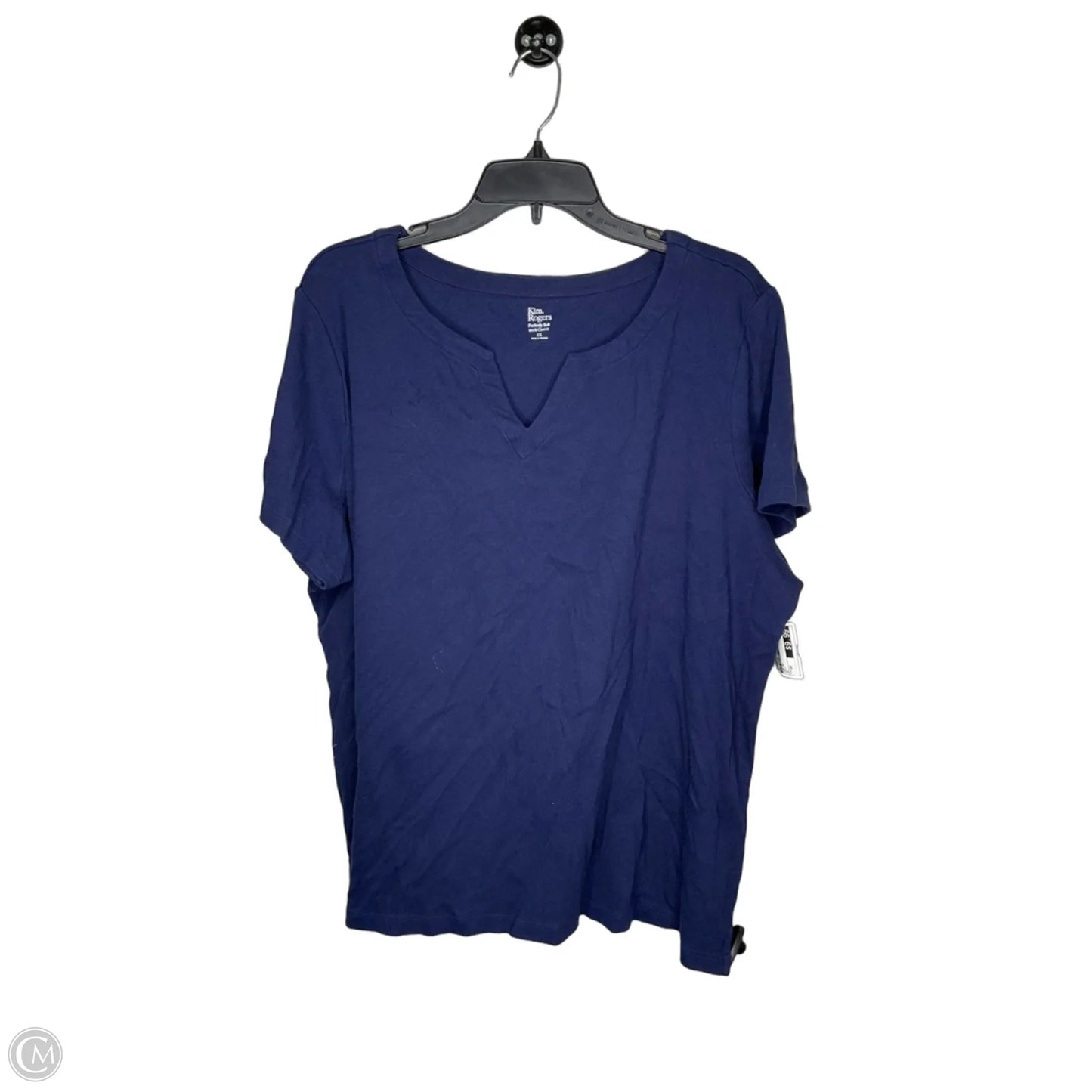 Top Short Sleeve By Kim Rogers In Navy, Size: 2x