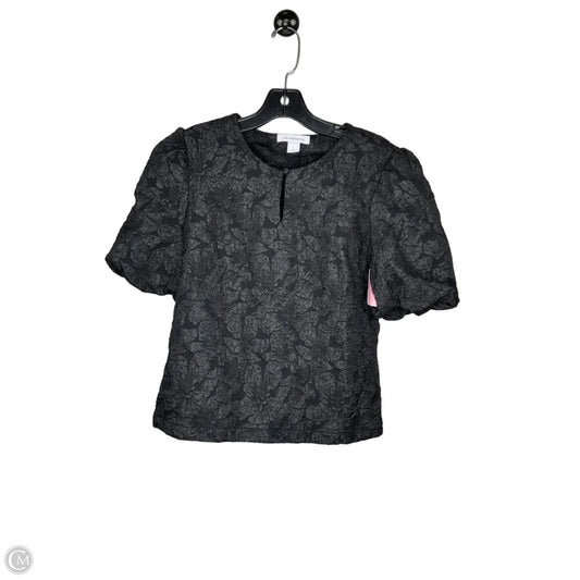 Blouse Short Sleeve By Liz Claiborne In Black, Size: S