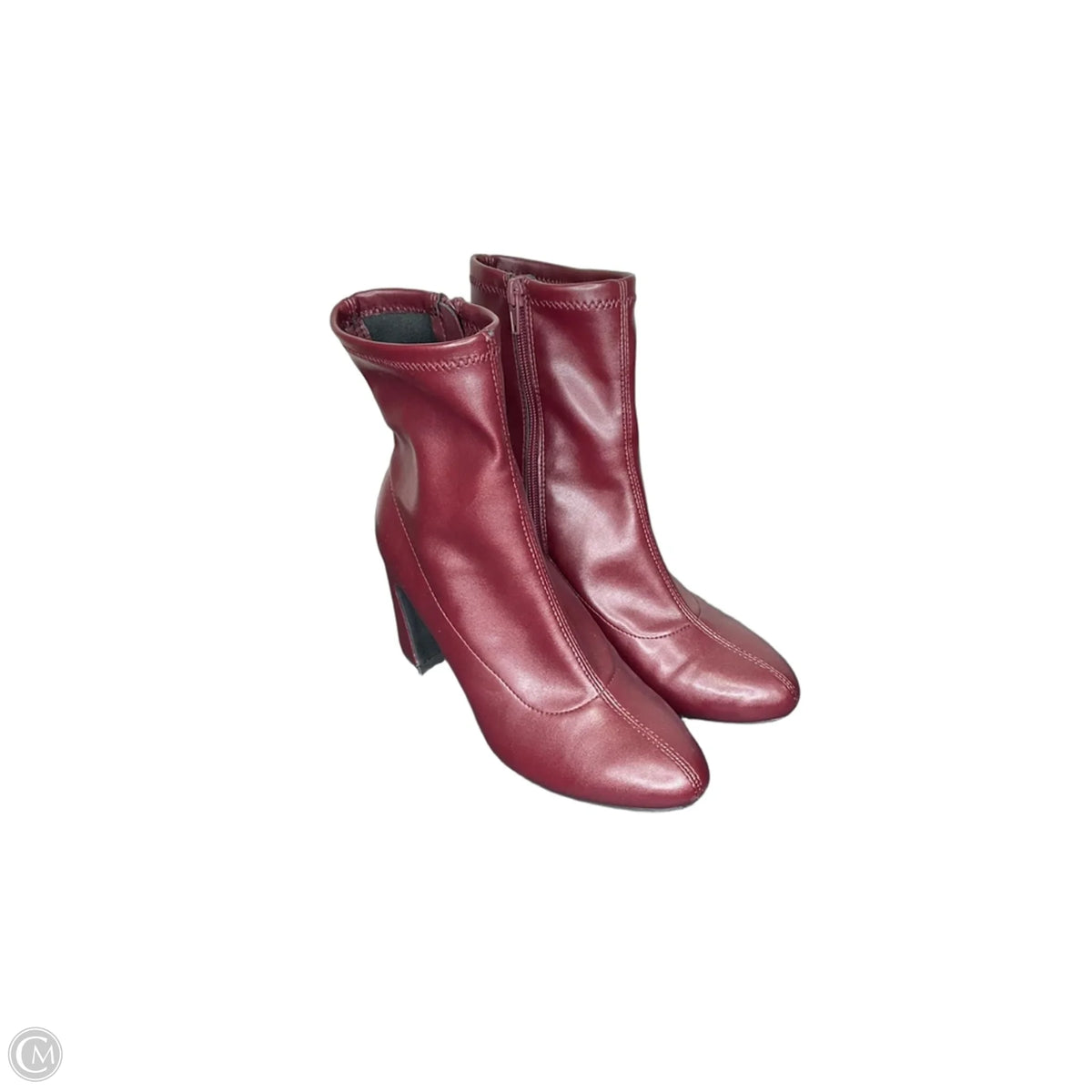 Boots Ankle Heels By Mia In Maroon, Size: 6