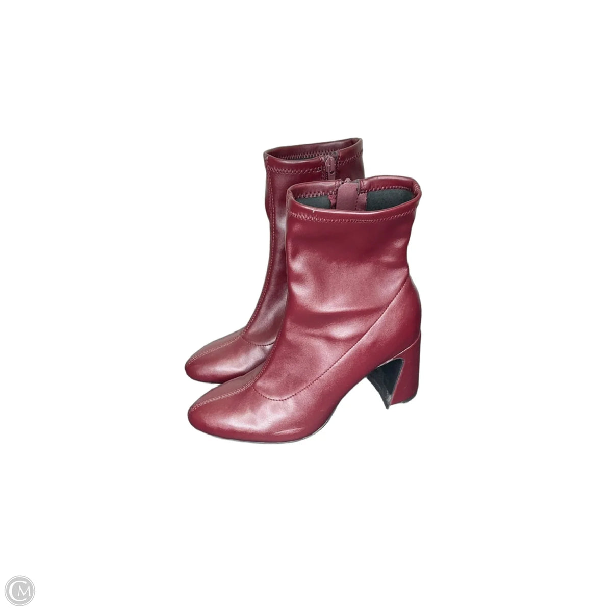 Boots Ankle Heels By Mia In Maroon, Size: 6
