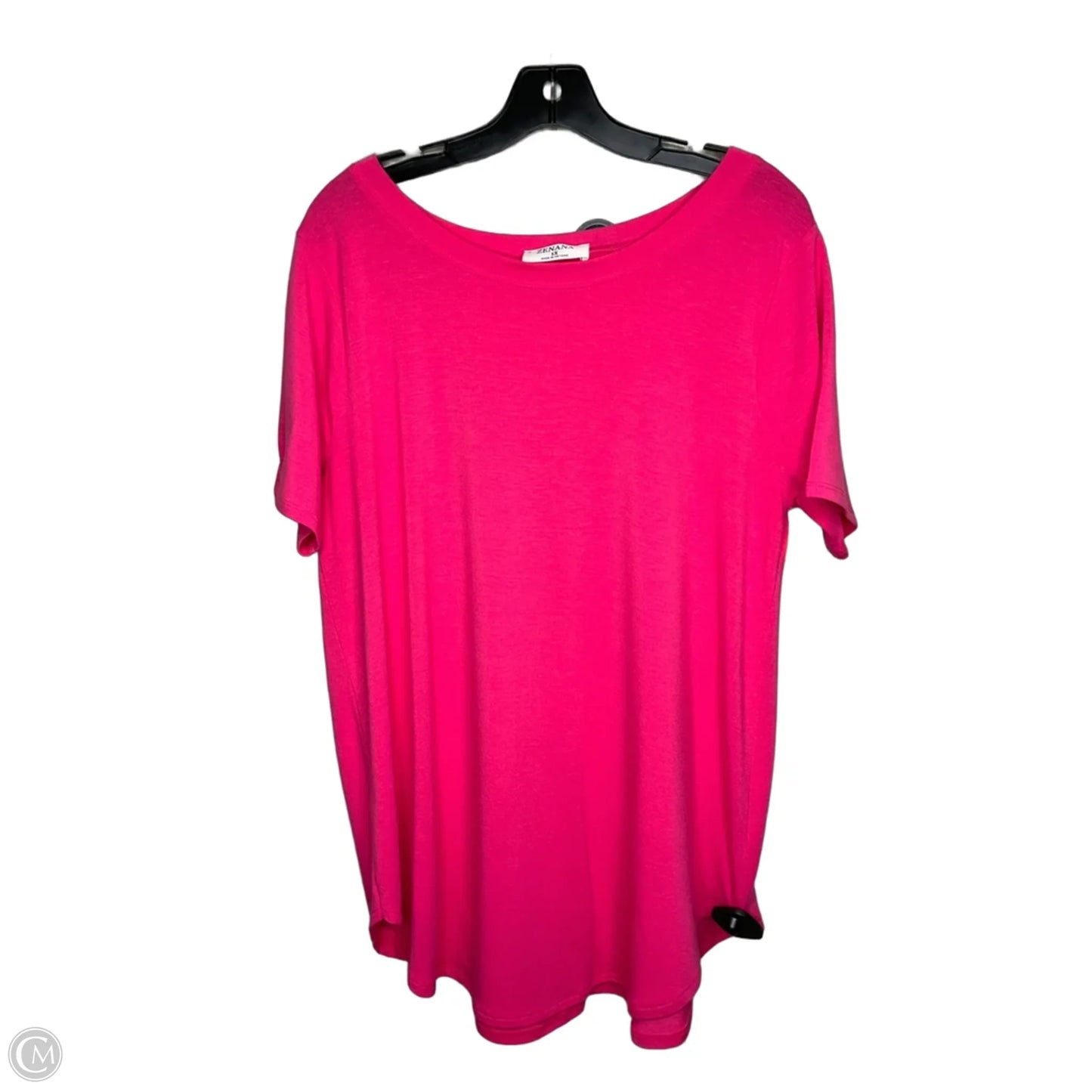 Top Short Sleeve By Zenana In Pink, Size: 1x