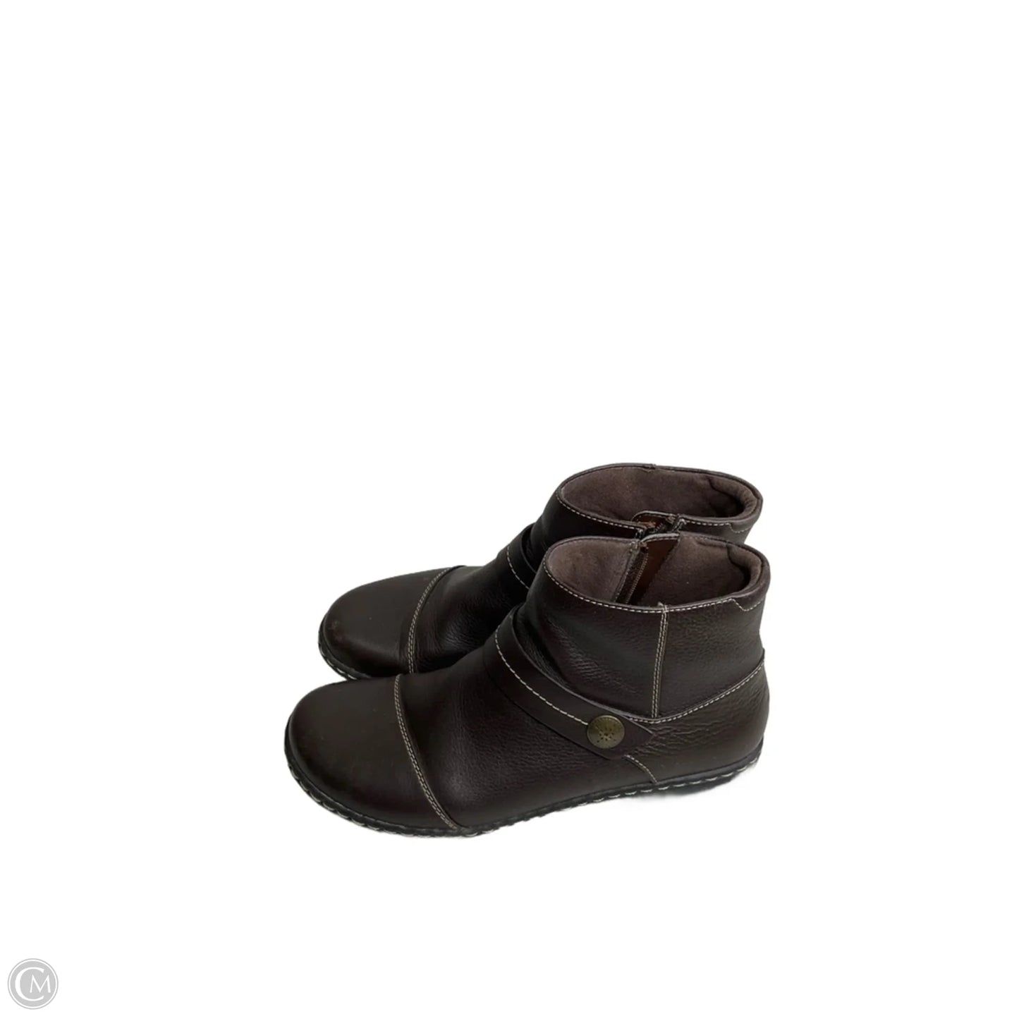 Boots Ankle Flats By Clarks In Brown, Size: 7.5