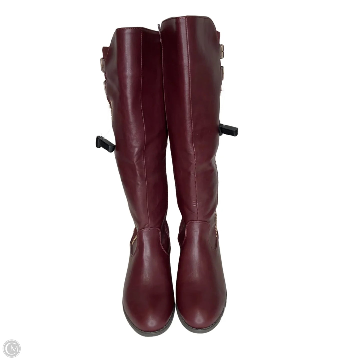 Boots Knee Flats By Justfab In Maroon, Size: 10