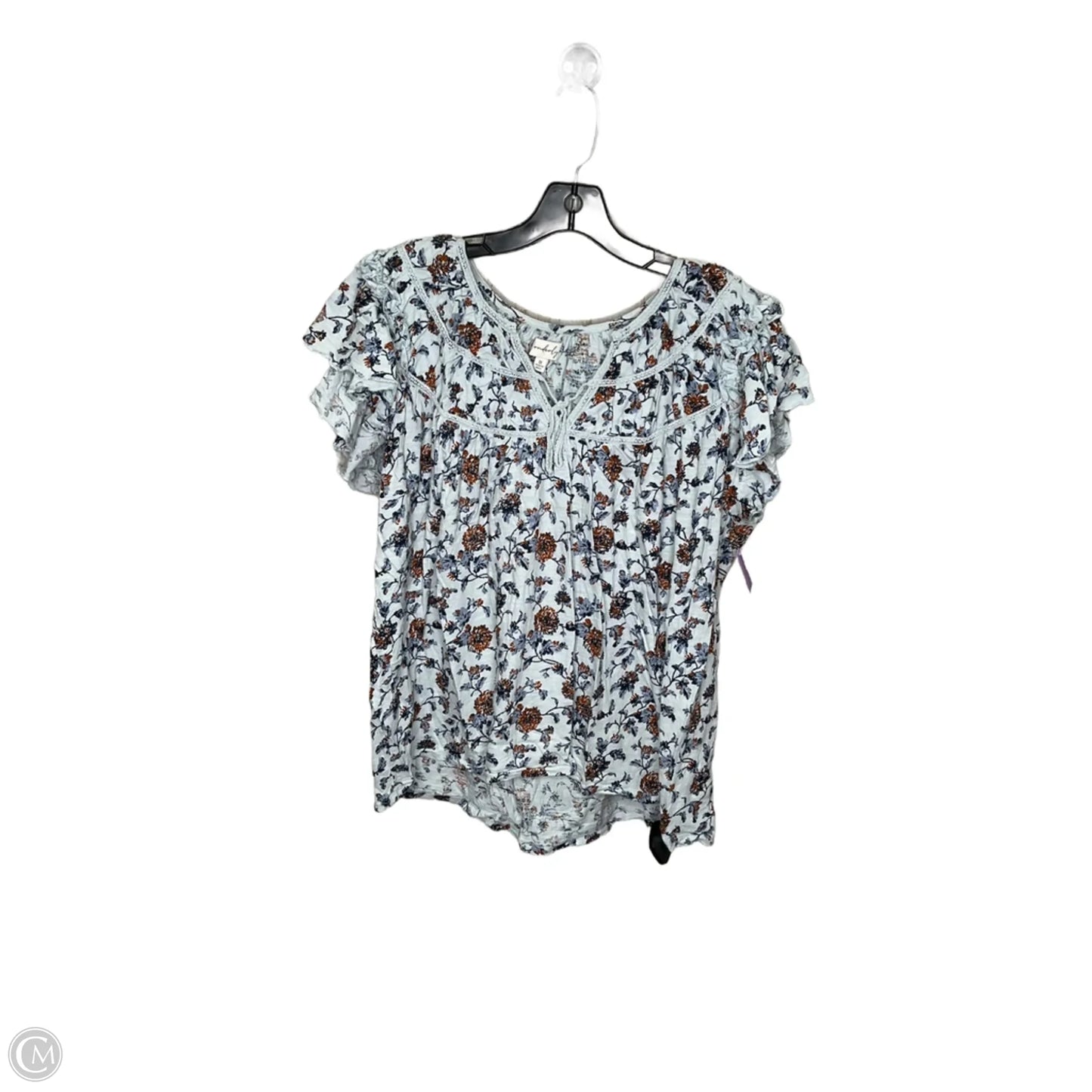 Top Short Sleeve By Wonderly In Floral Print, Size: 1x