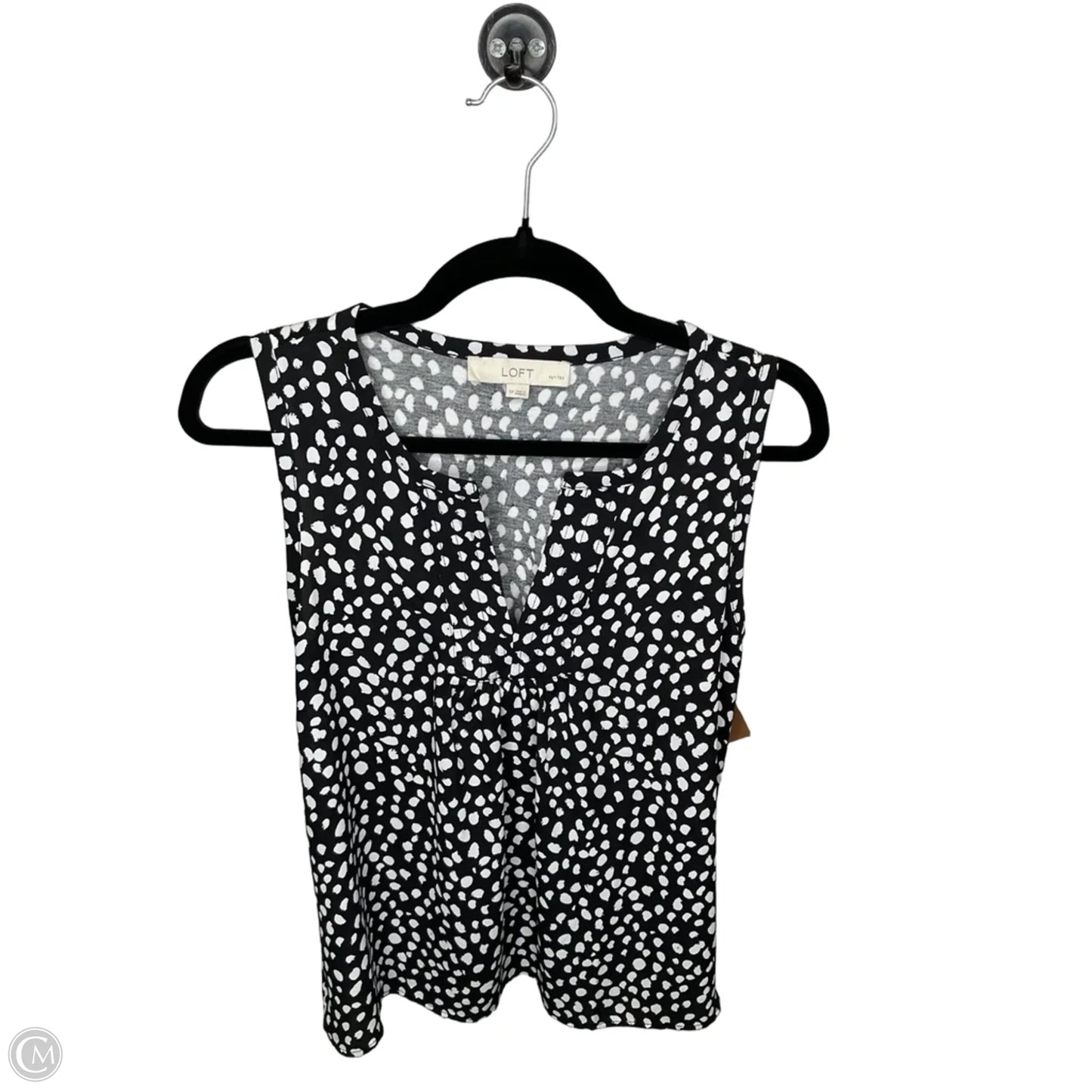 Top Sleeveless By Loft In Black & White, Size: Sp