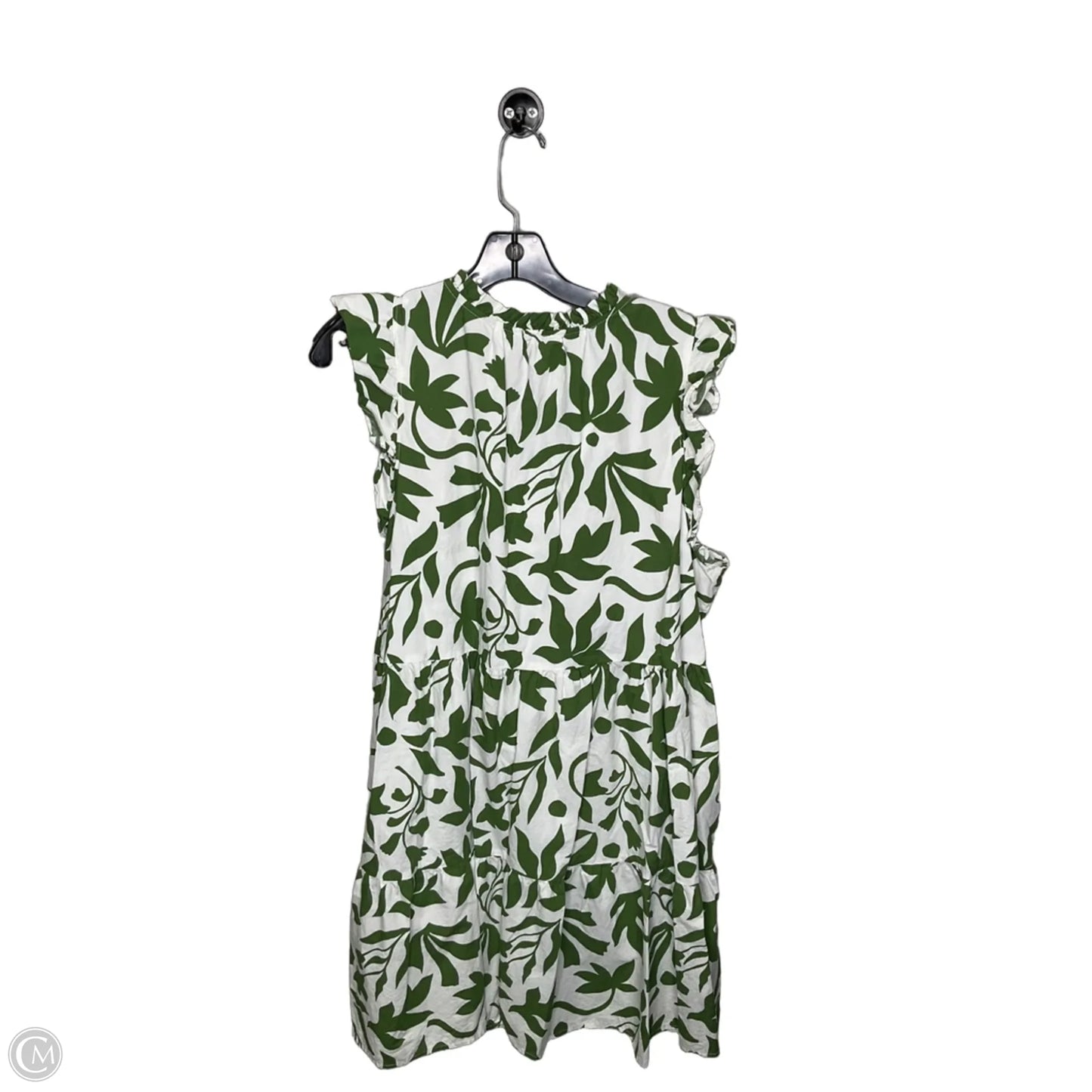 Dress Casual Short By Time And Tru In Green & White, Size: 3x