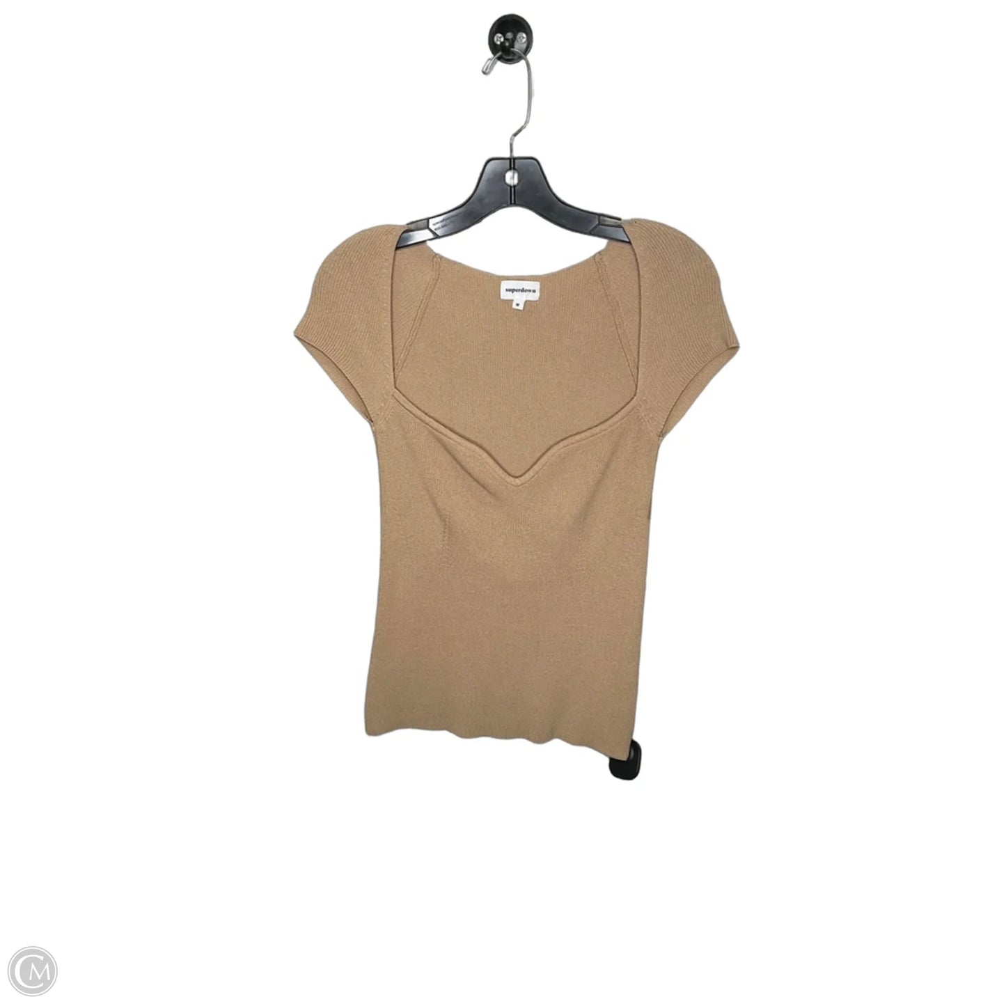 Top Short Sleeve By Superdown In Brown, Size: M