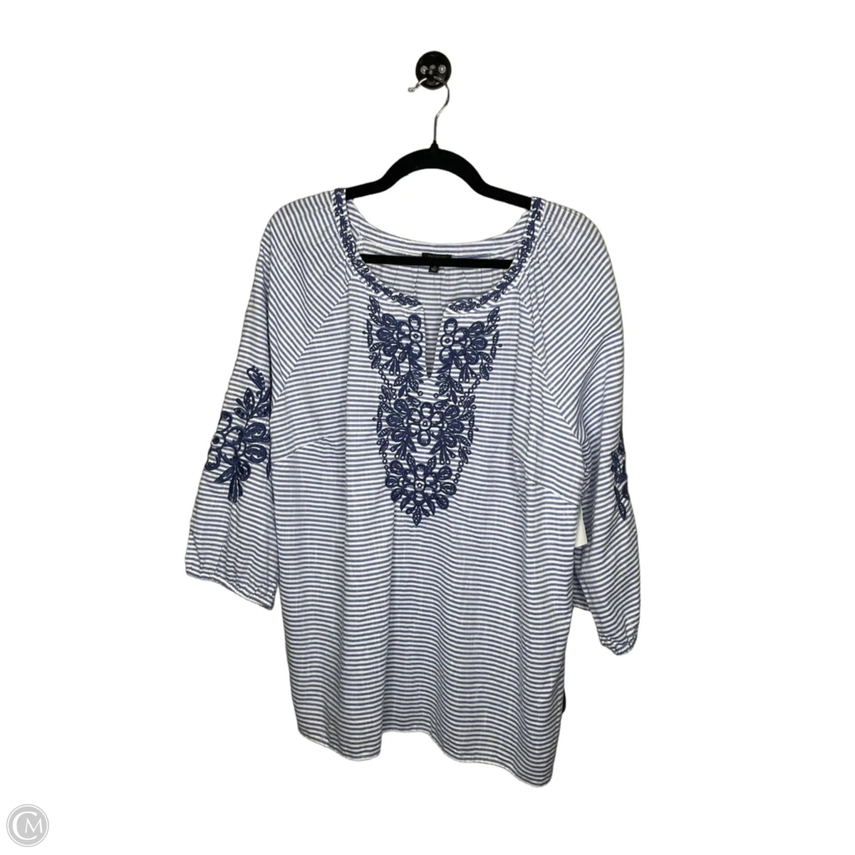 Top Long Sleeve By Talbots In Blue, Size: 1x
