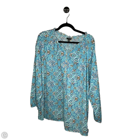 Top Long Sleeve By Talbots In Blue, Size: 2x