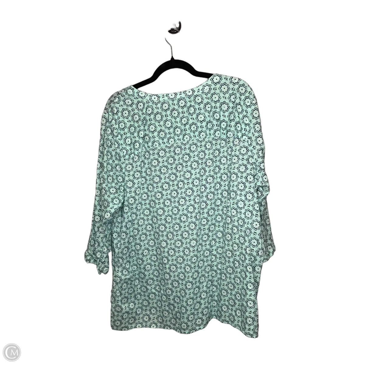 Top Long Sleeve By Talbots In Aqua, Size: 2x
