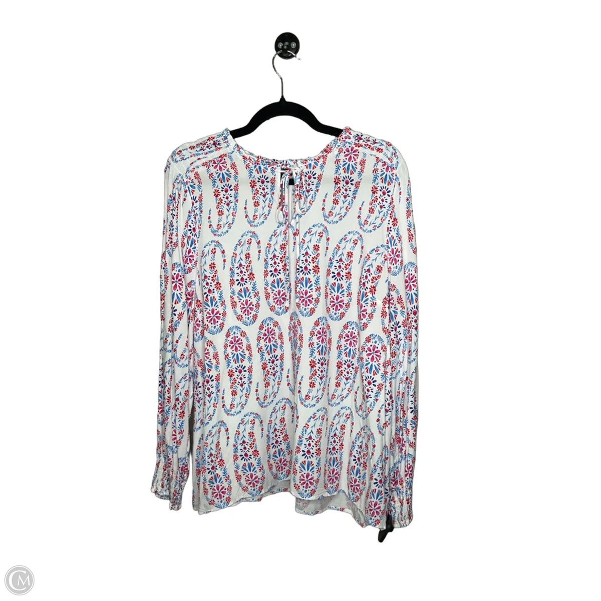 Top Long Sleeve By Talbots In Blue & Red & White, Size: Xl
